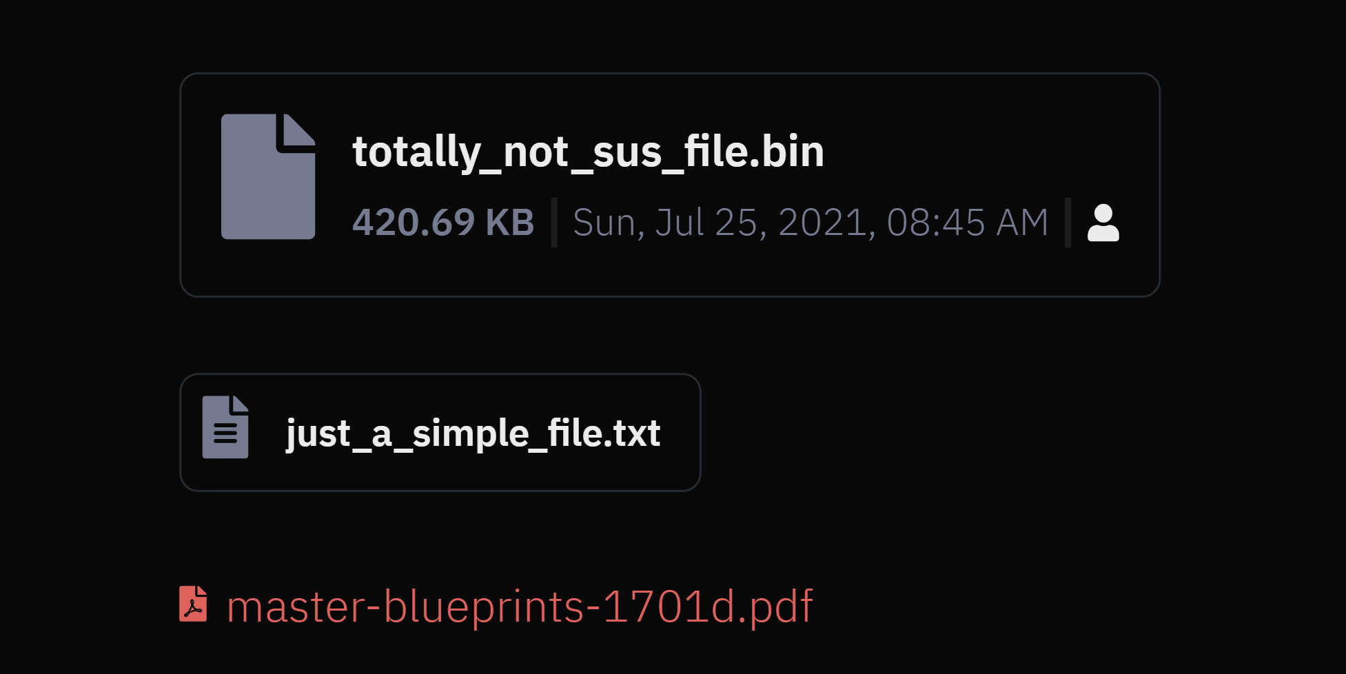 File display component variants
