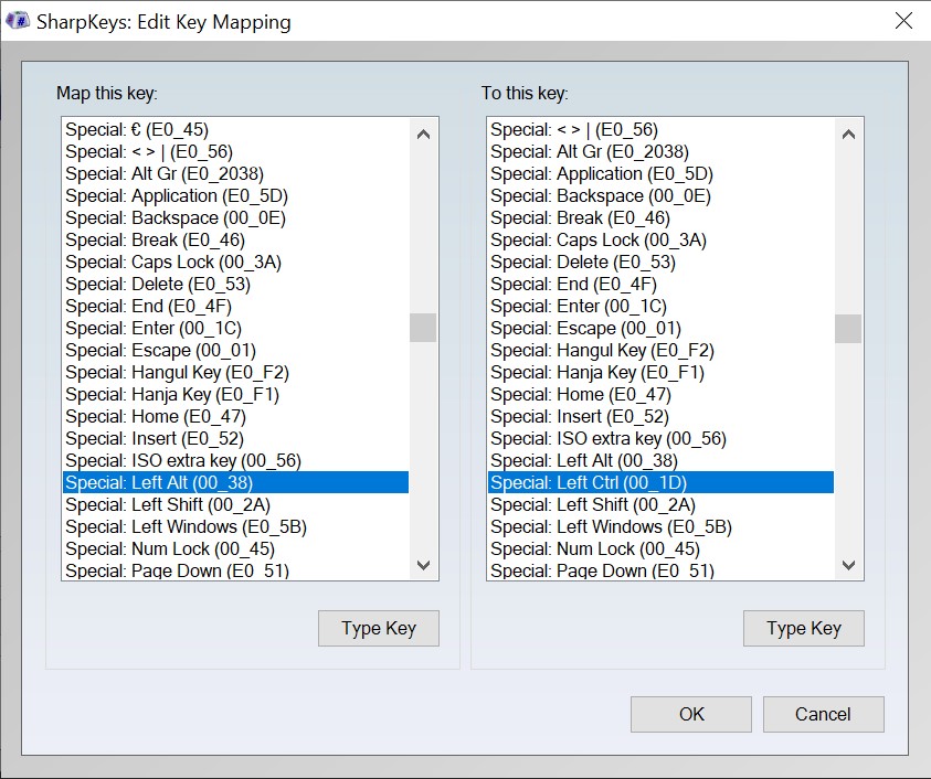 Key mapping